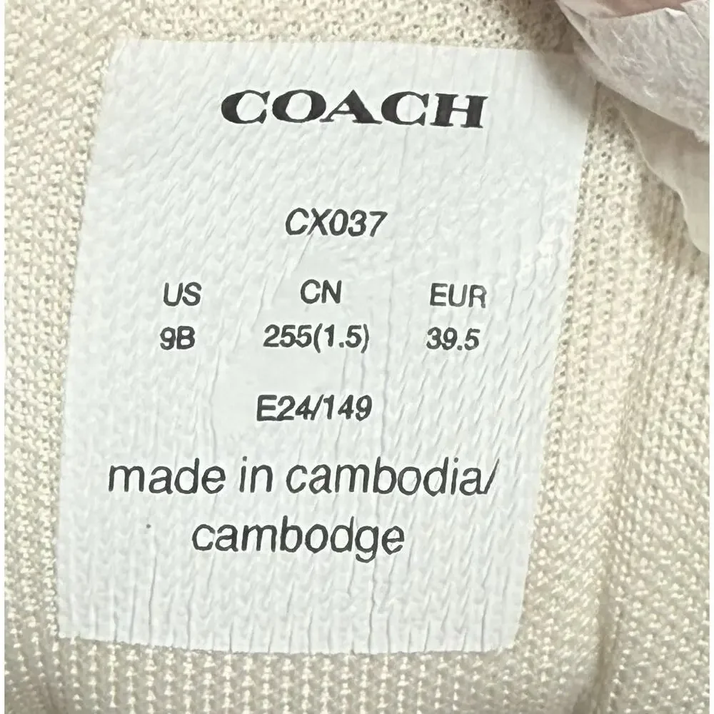 Coach C201 Crinkle Metallic Trainers Anthracite Women's 9B Size